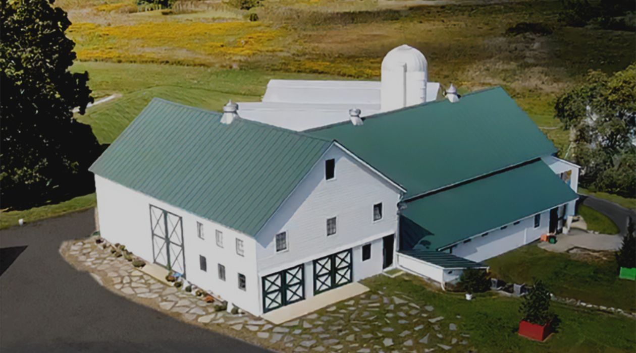 The white barn at Heermance Farm in Tivoli 